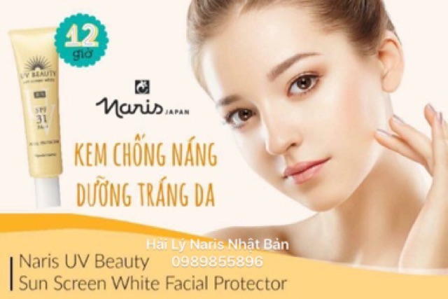 Kem chống nắng làm trắng da Naris UV Beauty Sun Screen White Facial Protector SPF31 PA++