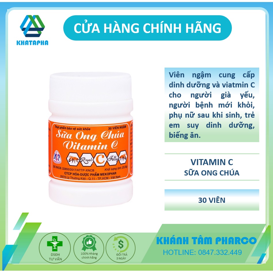 Viên kẹo ngậm sữa ong chúa vitamin C Mekophar