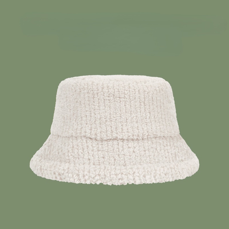 Mũ lông cừu giữ ấm màu sắc đơn giản phong cách Nhật Bản dành cho bạn nữ