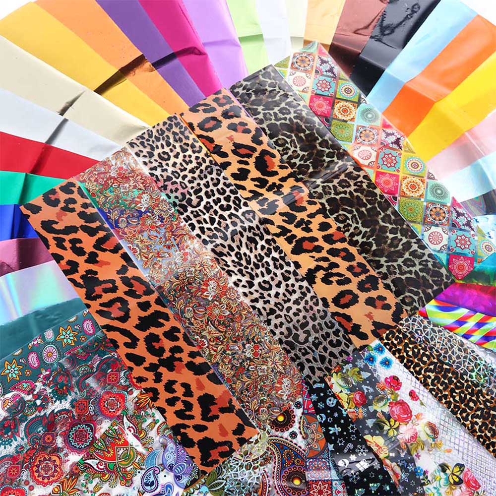 Bộ giấy foil hologram dán móng trang trí nghệ thuật