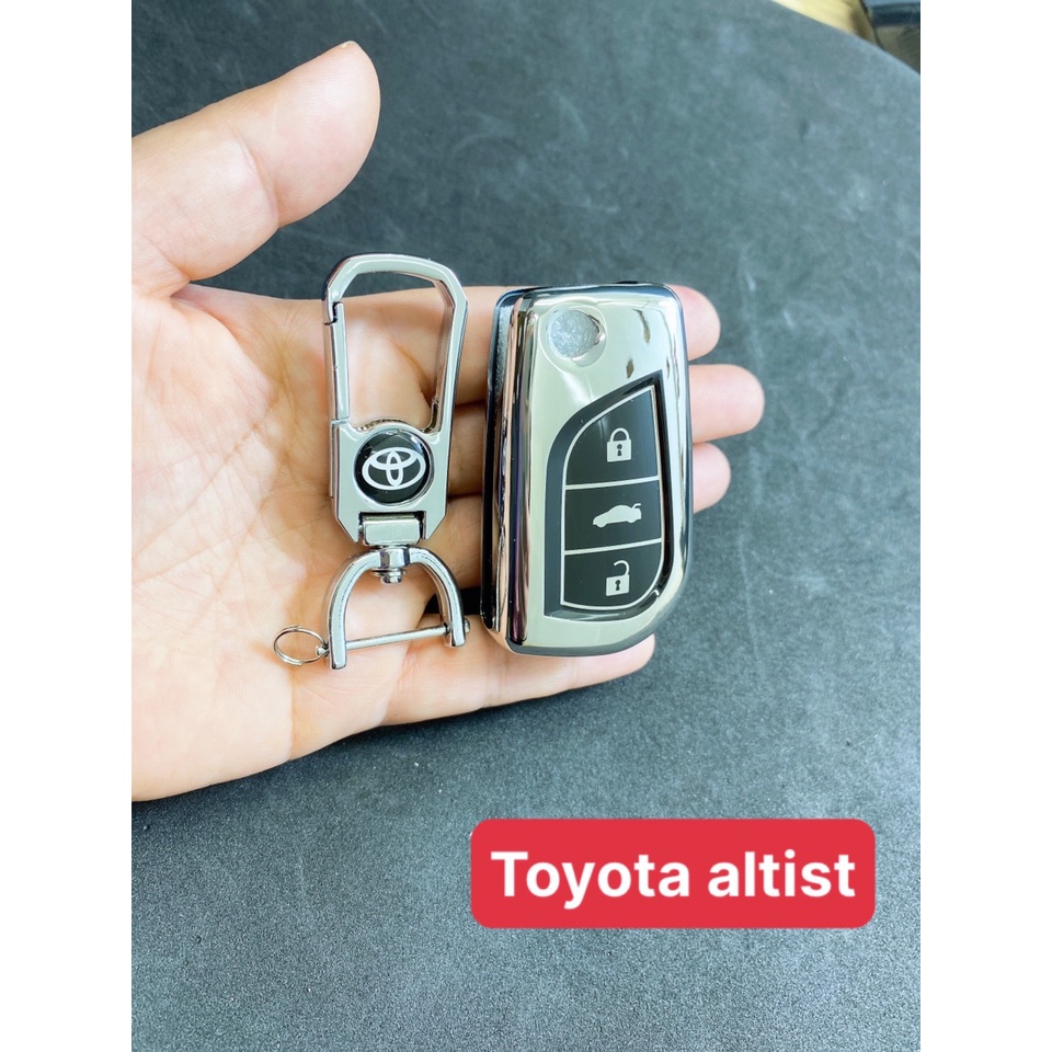 Bọc chìa khóa TPU Mạ Inox xe ô tô Toyota Innova, Fortuner, Corolla Altis
