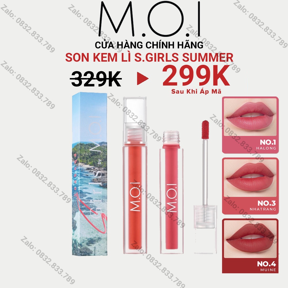Son Kem Lì Hồ Ngọc Hà MOI Cosmetics SGIRLS SUMMER - bền màu lâu trôi không lem【CAM KẾT HÀNG CHÍNH HÃNG®】 | BigBuy360 - bigbuy360.vn