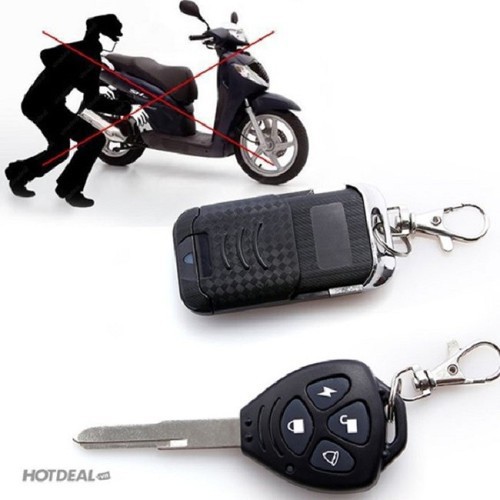 Bộ khóa chống trộm xe máy thông minh Motorcycle Alarm System + Tặng móc Khóa Huýt sáo SIÊU HOT