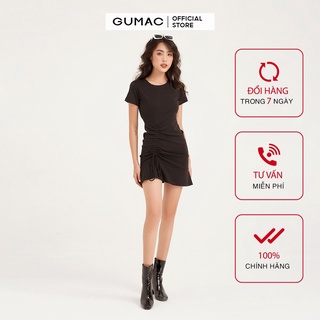 Đầm body nữ GUMAC mới, borip rút tùng màu đen đủ size sexy DB142