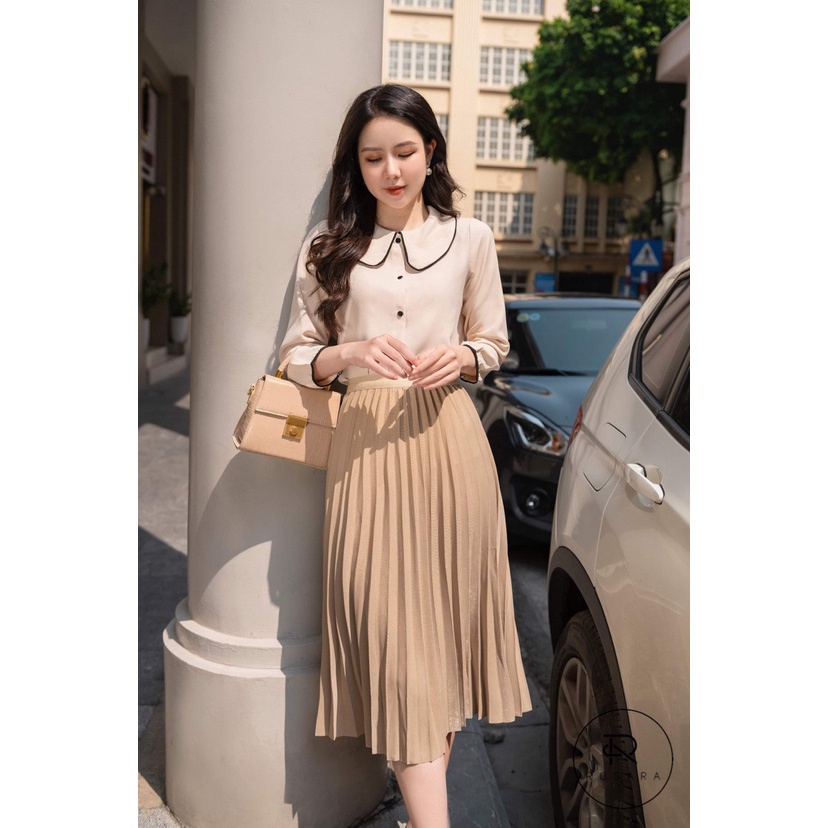 Áo sơ mi thời trang nữ cổ cách điệu dài tay Rosara Am248