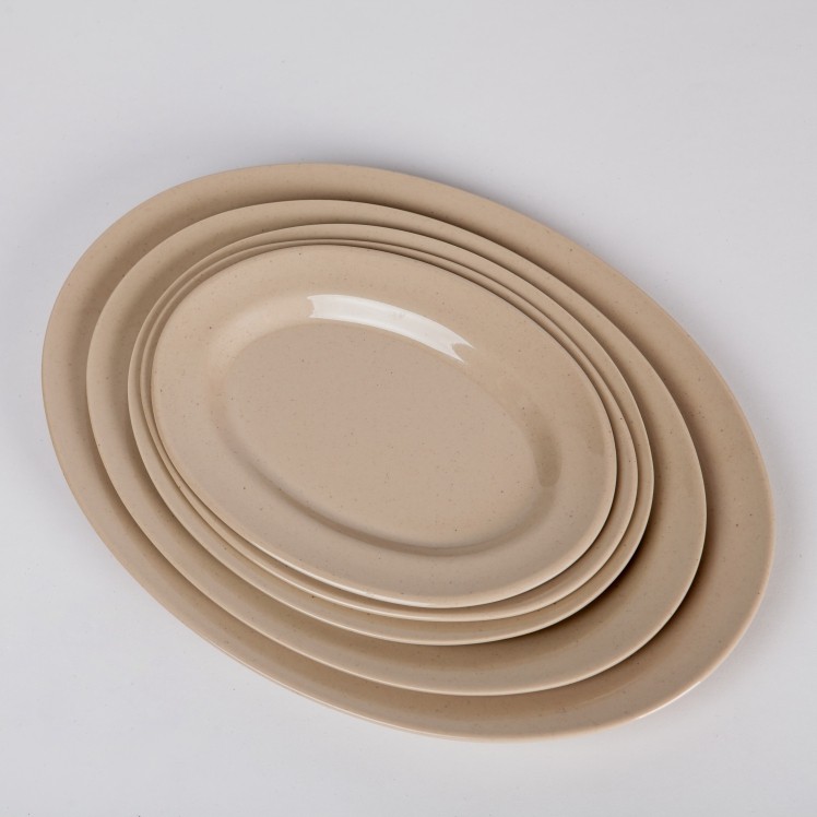 Dĩa hột xoài cỡ nhỏ nhựa melamine màu Nâu (HX06/HX13/HX607)