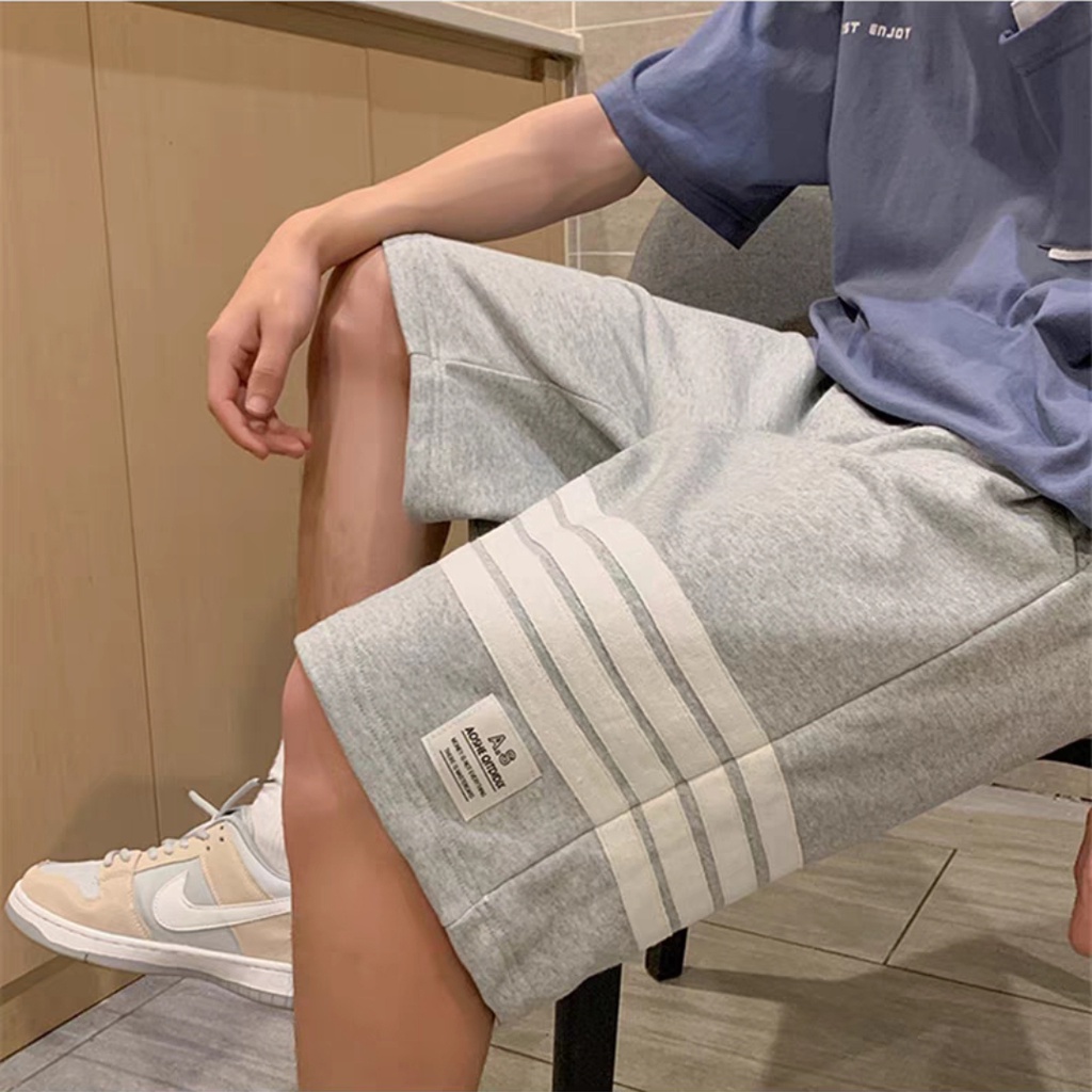 Quần Shorts Nam Basic Dáng Suông Phối Sọc Đơn Giản Lưng Thun Co Giãn Thời Trang ZENKODLMEN SHORTS NAM 9000016