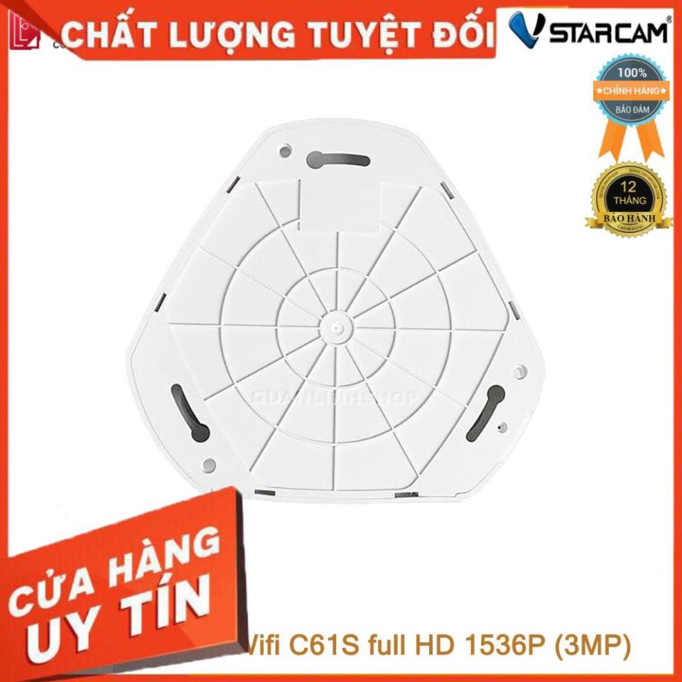 (giá khai trương) Camera Wifi IP Vstarcam C61s Full HD 1536P ốp trần, góc rộng 360 độ kèm thẻ 32GB