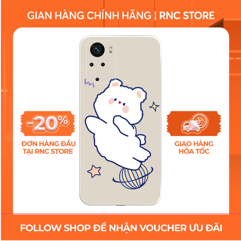 Ốp lưng Xiaomi Redmi 10/Redmi 9T/Poco X3/....dẻo cạnh vuông bảo vệ camera hình Gấu trắng
