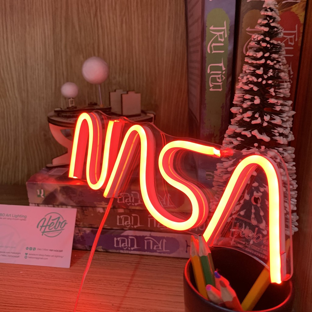 Đèn Led Neon Trang Trí Phòng Chữ NASA