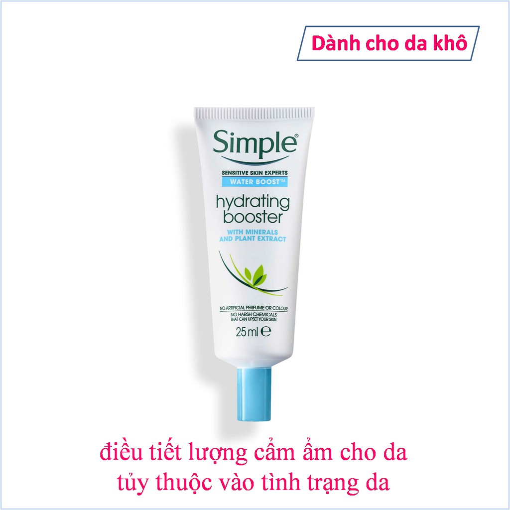 [Rẻ nhất] Cấp ẩm Simple Water Boost Facial Moisturiser Hydrating Booster 25 ml