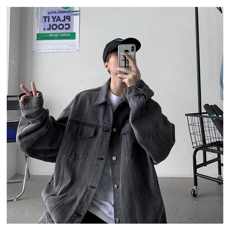 Áo Khoác Jeans Nam Nữ Denim Jacket hàn quốc trơn