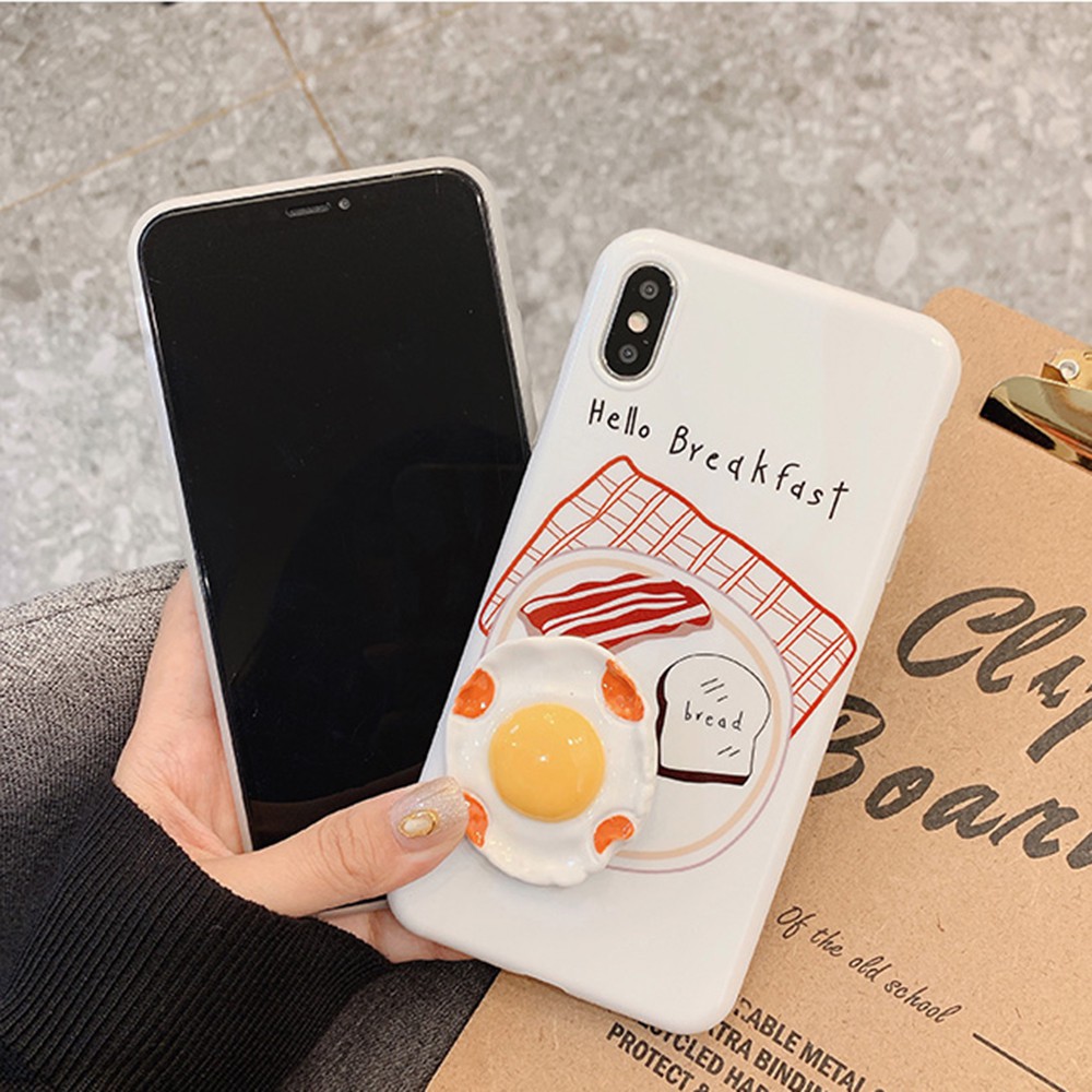 Ốp điện thoại nhựa in hình pizza/ quả trứng 3D lạ mắt cho điện thoạiiPhone XSMAX/XR/ X/8+/8/7+/7/6/6+/6S | BigBuy360 - bigbuy360.vn