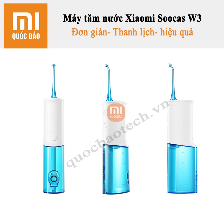 Máy tăm nước Xiaomi Soocas W3- Bình nước 230ml, pin 2200mAh