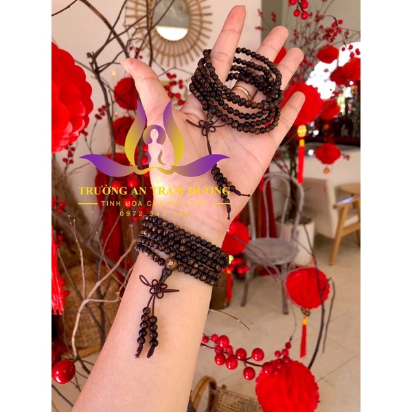 Chuỗi trầm hương sánh chìm 216 hạt chiêu tài lộc vượng khí
