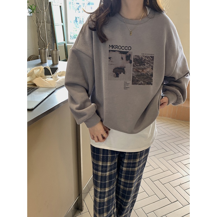 Áo Nỉ Sweater nữ Cao cấp Hàn Quốc Áo Sweater nữ Form rộng In hình Ulzzang Thời trang | BigBuy360 - bigbuy360.vn