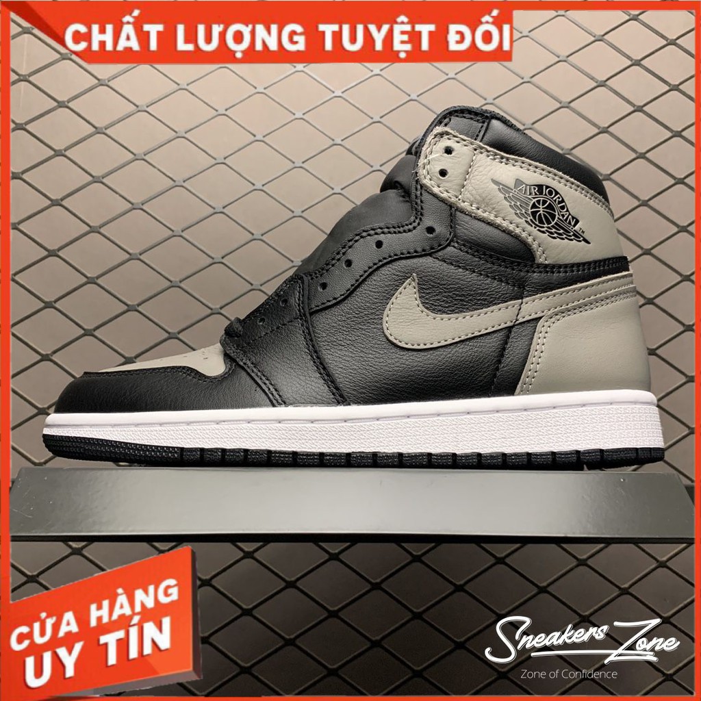 (FREESHIP+HỘP+QUÀ) Giày Thể Thao Sneakers AIR JORDAN 1 Retro High Shadow đen gót xám cổ cao cực đẹp cho cả nam và nữ
