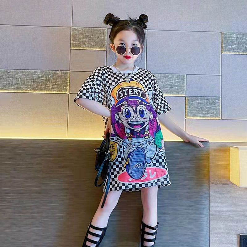 Áo thun bé gái，Đầm Thun Tay Ngắn Phong Cách Mùa Hè Mới Dành Cho Bé Gái