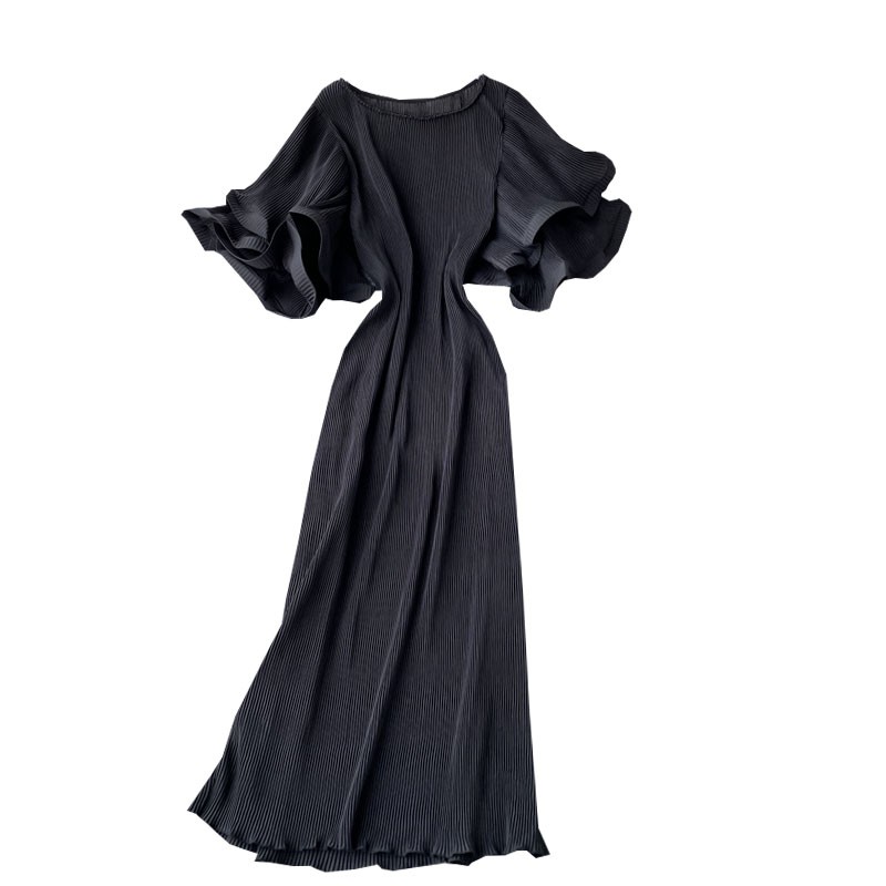 Váy dập ly dài matxi tay loe