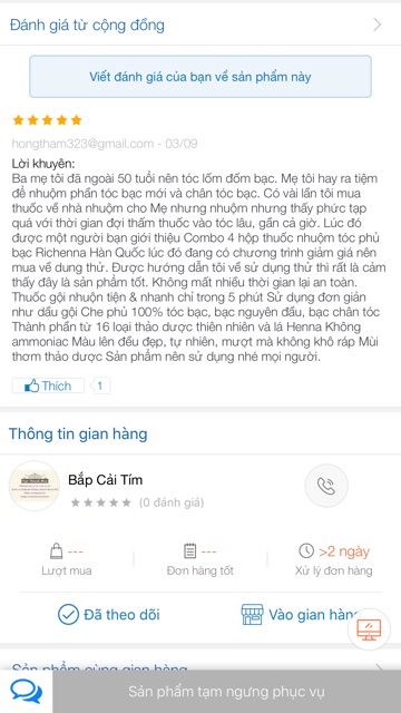 Thuốc nhuộm tóc thảo dược Hàn Quốc Richenna