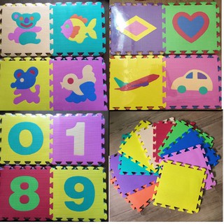 [Follow SFP-49440534 giảm 20%] Bộ 30 miếng thảm xốp lót sàn 30x30 - trái cây, động vật, phương tiện giao thông, số