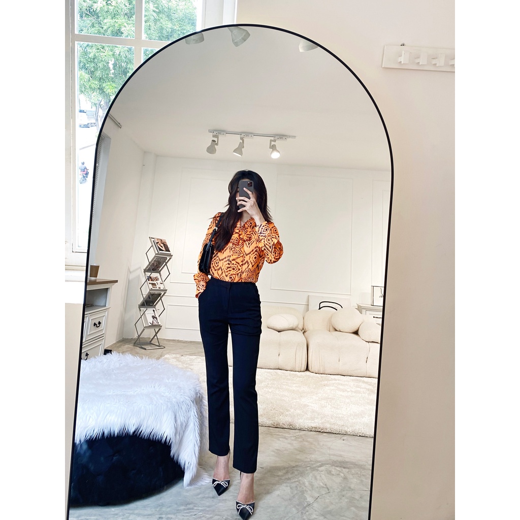 Áo Nữ Kiểu Thắt Nơ GILLEE Voan Họa Tiết Trẻ Trung Nổi Bật