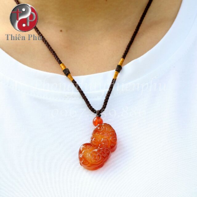 Mặt dây Tỳ hưu Mã não đỏ