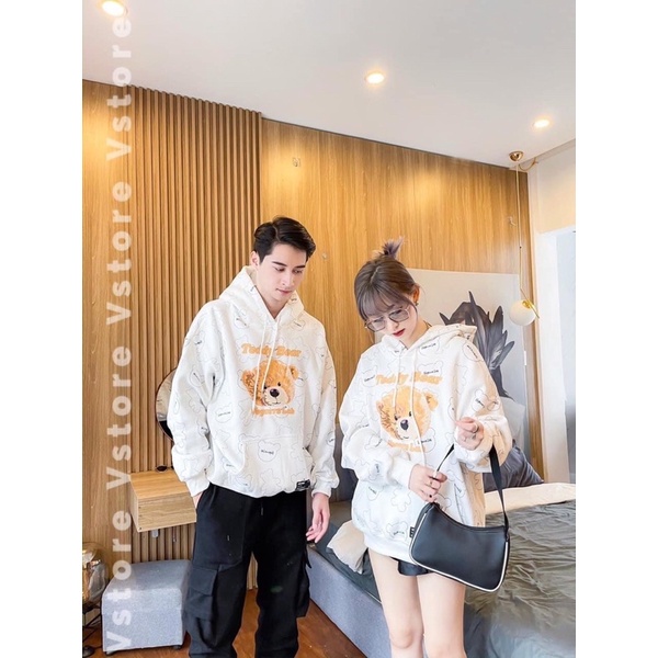 (Ảnh Thật) Áo Hoodie Nam Nữ In Hình Gấu form rộng unisex Cực Chất 3 Màu Trắng Đen Xanh | BigBuy360 - bigbuy360.vn