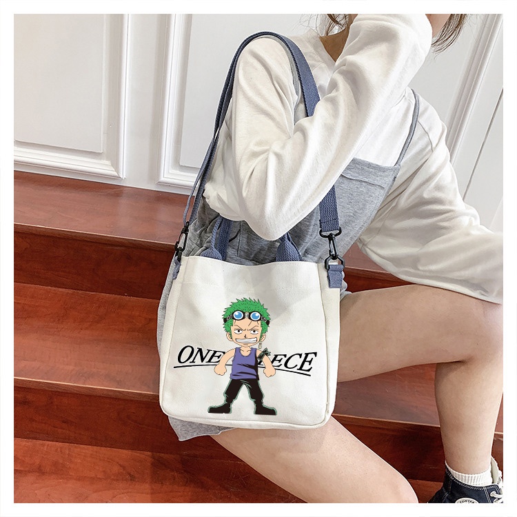 Túi Vải canvas Đeo Chéo In Hình one piece Thời Trang