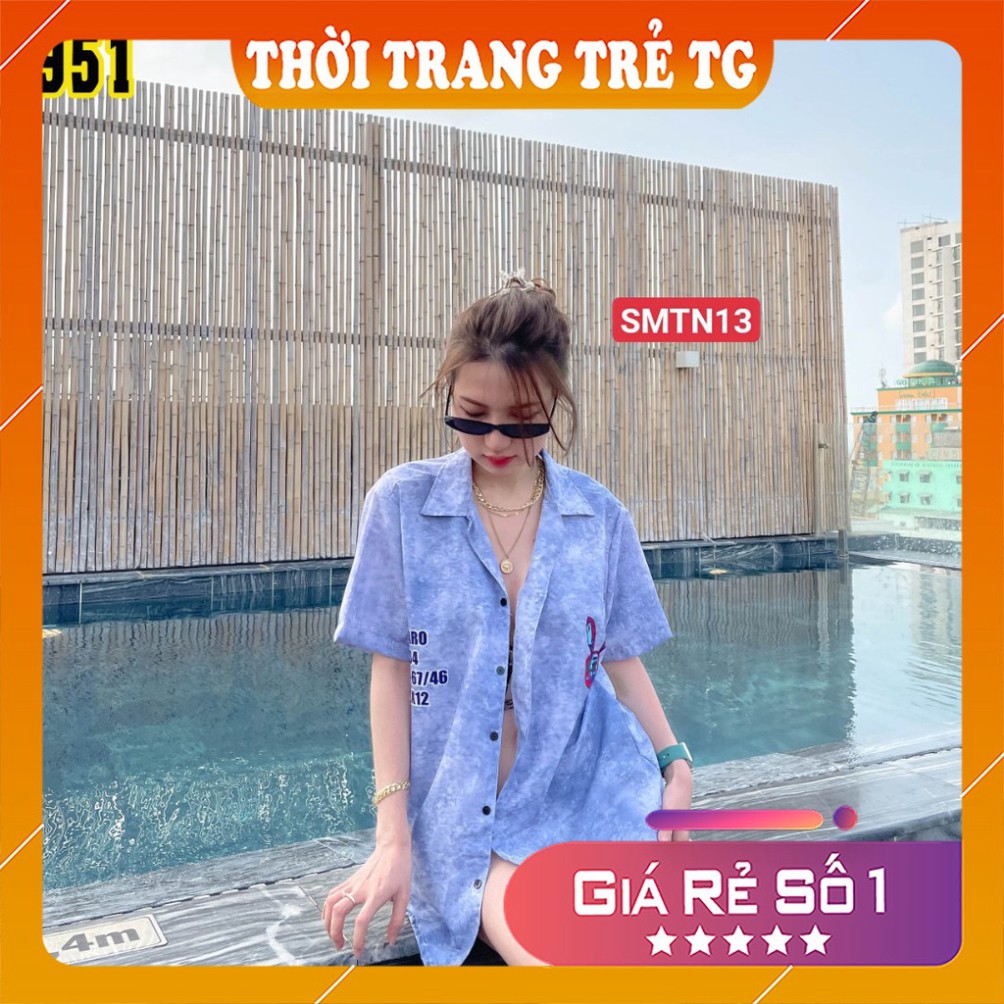 Áo sơ mi tay ngắn 𝑭𝒓𝒆𝒆𝒔𝒉𝒊𝒑 Áo sơ mi Unisex SMTN12 3D Form Rộng, Tay Lỡ Unisex