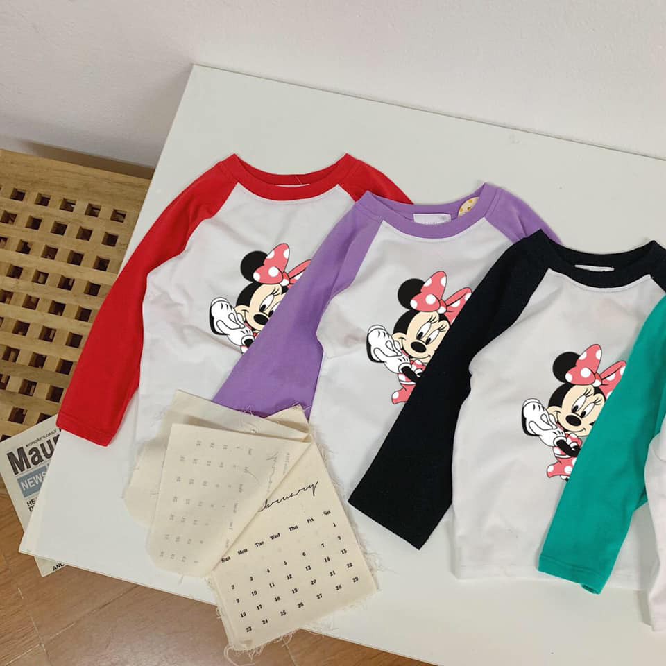 HOT DEAL  Áo phông dài tay cho bé gái hoạ tiết mickey - micky