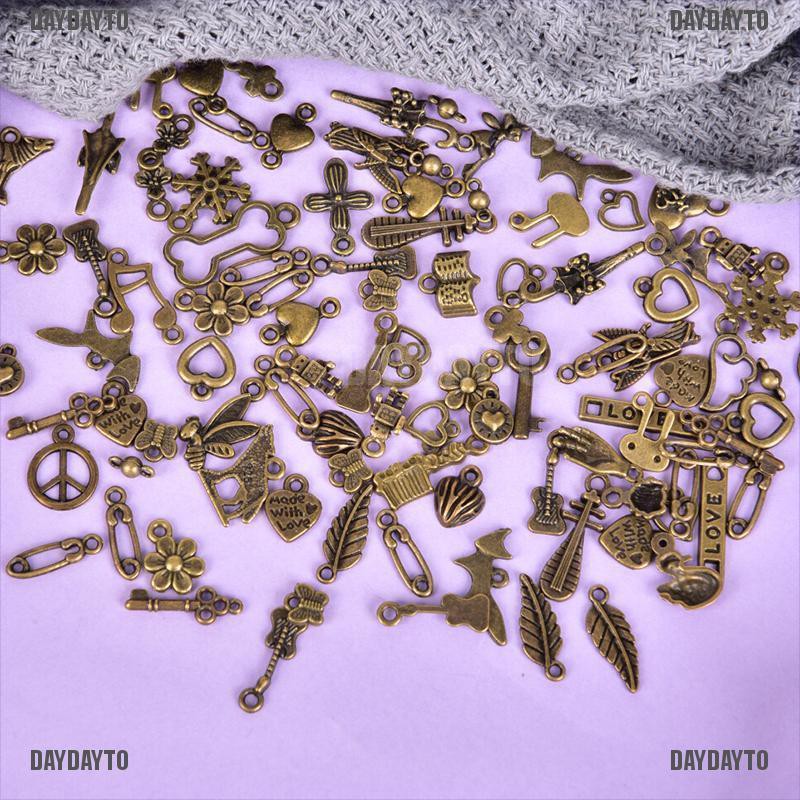 Set 100 / 50 Mặt Dây Chuyền Phong Cách Cổ Điển Dùng Làm Trang Sức DIY