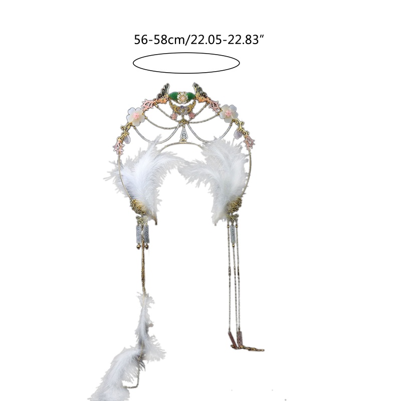 Cài Tóc Hình Vương Miện Đính Lông Vũ Phong Cách Lolita Vintage
