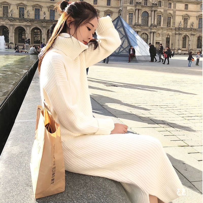 Áo len cổ lọ dáng dài Quảng Châu ấp áp thời trang
