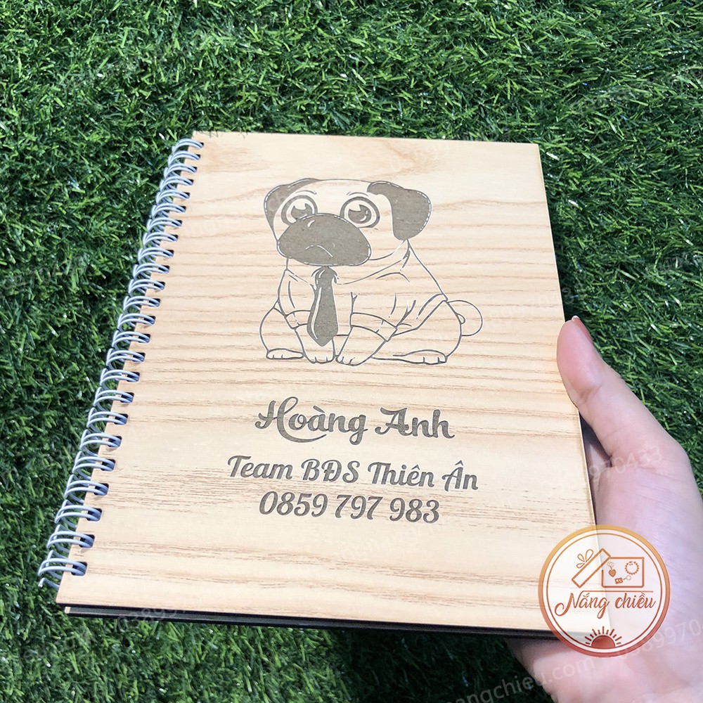 Sổ lưu bút tuổi thanh xuân, sổ kỷ yếu cho học sinh cấp 3, bìa gỗ khắc laze