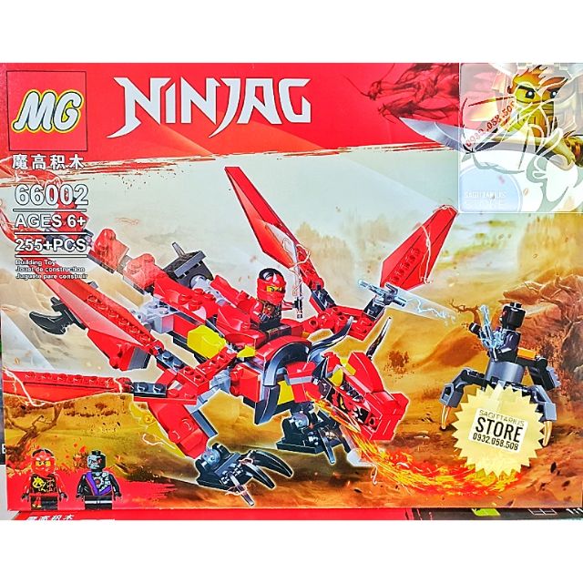 Lego MG Lắp Ráp Rồng Bay NinjaG 66002 ( Đỏ - 255 Mảnh )