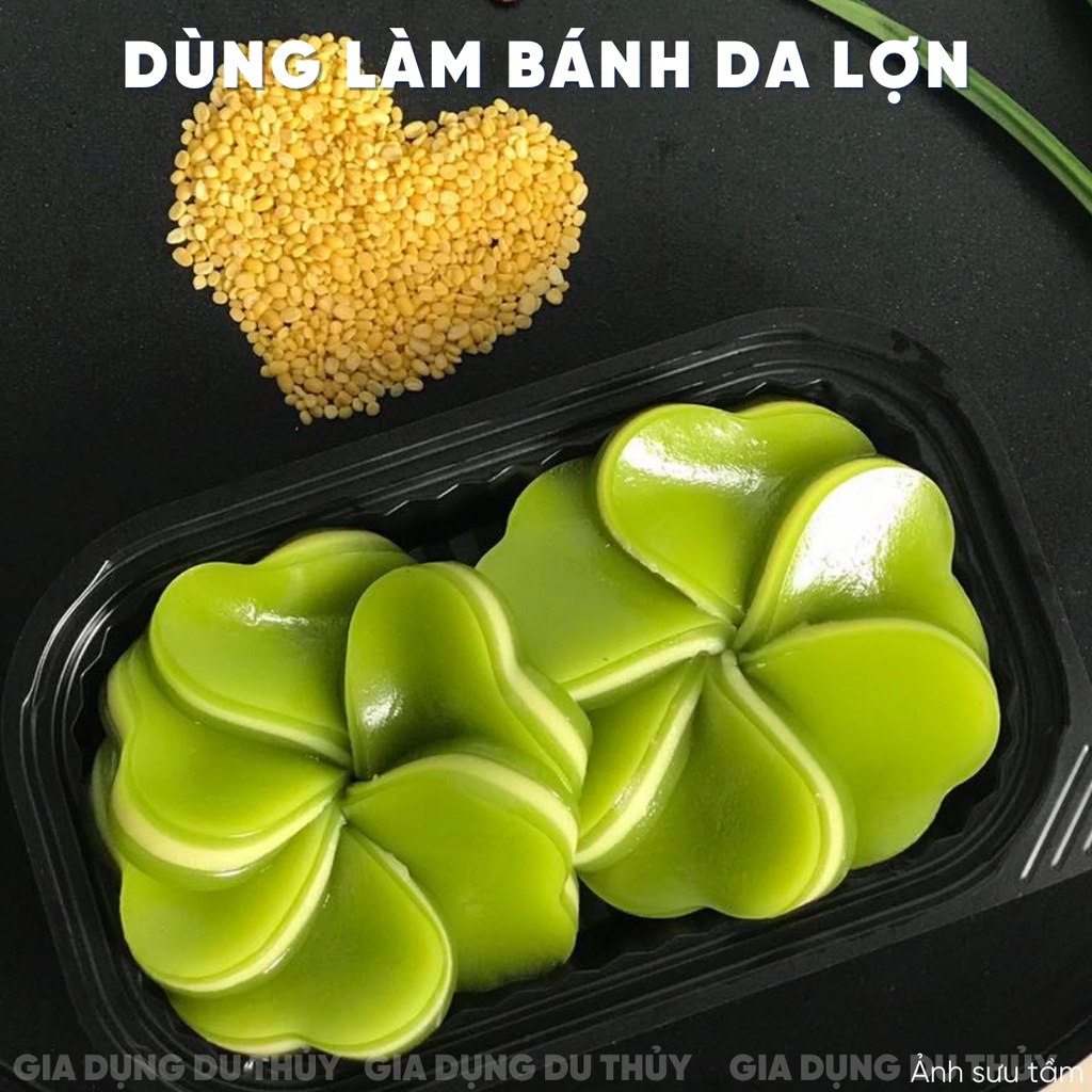 Khuôn làm bánh flan hình tim, khuôn làm bánh da lợn hình tim có nắp đậy dung tích 90 ml nhựa PP chính phẩm chịu nhiệt