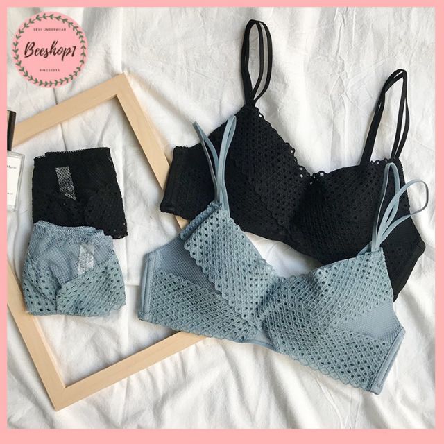 Bộ đồ lót ren đáp chéo Angle's Wing siêu ngọt ngào quyến rũ | BigBuy360 - bigbuy360.vn