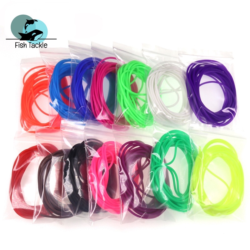 Túi 4m Ống Silicon Mỏng Co Giãn Mềm Bọc Dây Câu Cá Nymph Worm