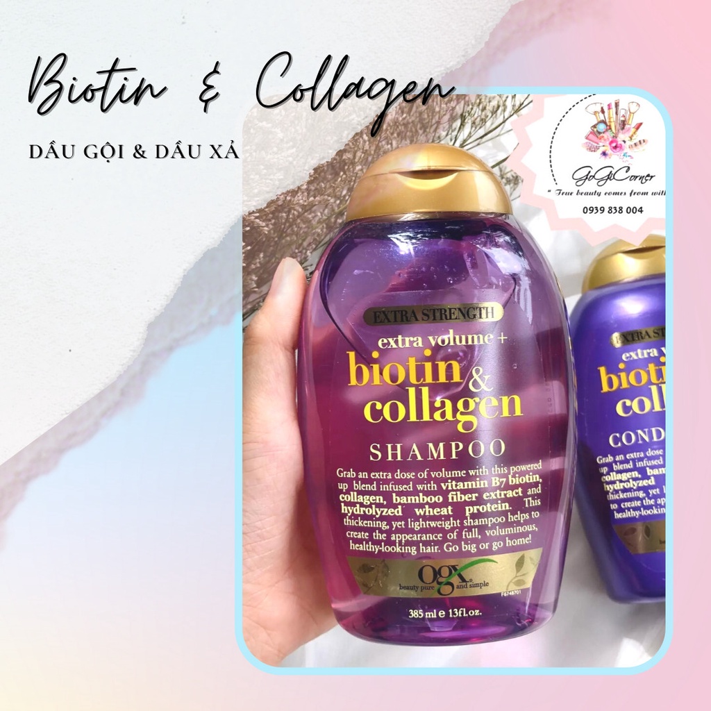 DẦU GỘI VÀ DẦU XẢ BIOTIN & COLLAGEN SHAMPOO 385ML