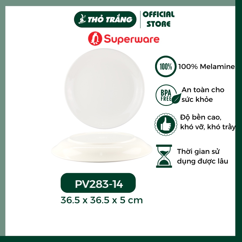 Dĩa nhựa tròn lớn giả sứ cao cấp- Porceline