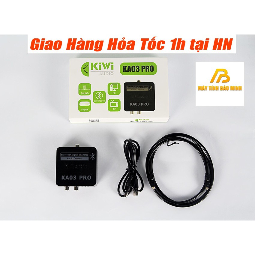 Bộ Chuyển Quang Âm Thanh Từ Optical sang Analog KIWI KA03 PRO hỗ trợ Bluetooth - Hàng chính Hãng BH 12 Tháng