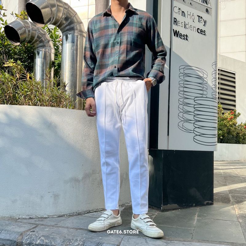 Quần jogger nỉ Nam, quần dài thể dục xếp ly cạp chun co giãn dáng lửng / cropped UN - GATE6 - 4822