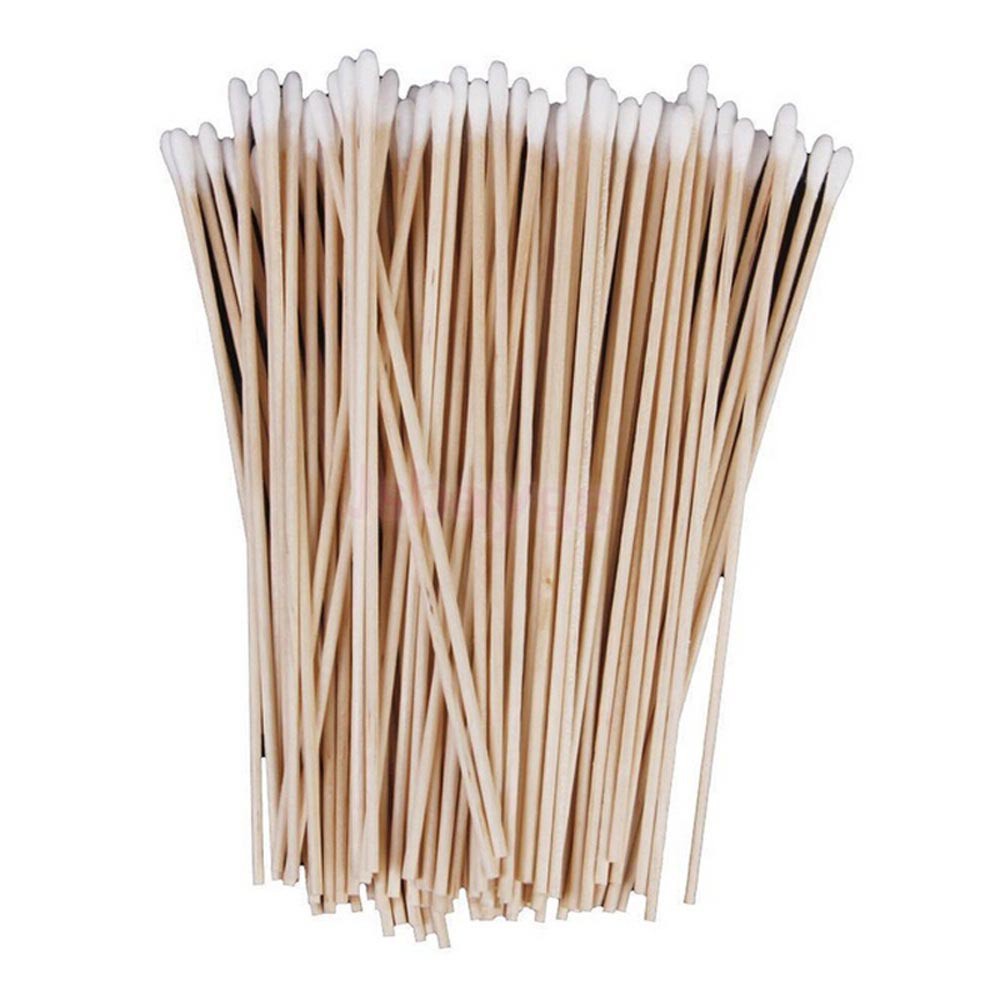 (Hàng Mới Về) Set 100 Tăm Bông 6 '' Tay Cầm Gỗ Nhiều Màu Sắc