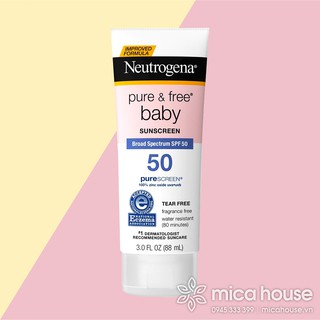 KEM CHỐNG NẮNG CHO TRẺ EM NEUTROGENA PURE & FREE BABY SUNSCREEN BROAD SPECTRUM SPF 50