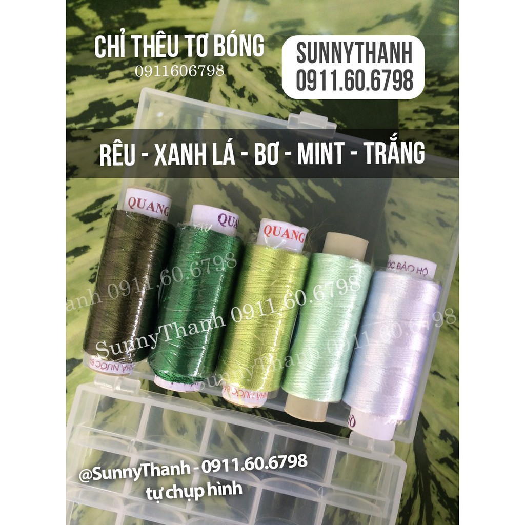 SET FULL 11-25 màu - 25 cuộn đại 500M chỉ THÊU tơ BÓNG SunnyThanh, thêu face doll Kpop