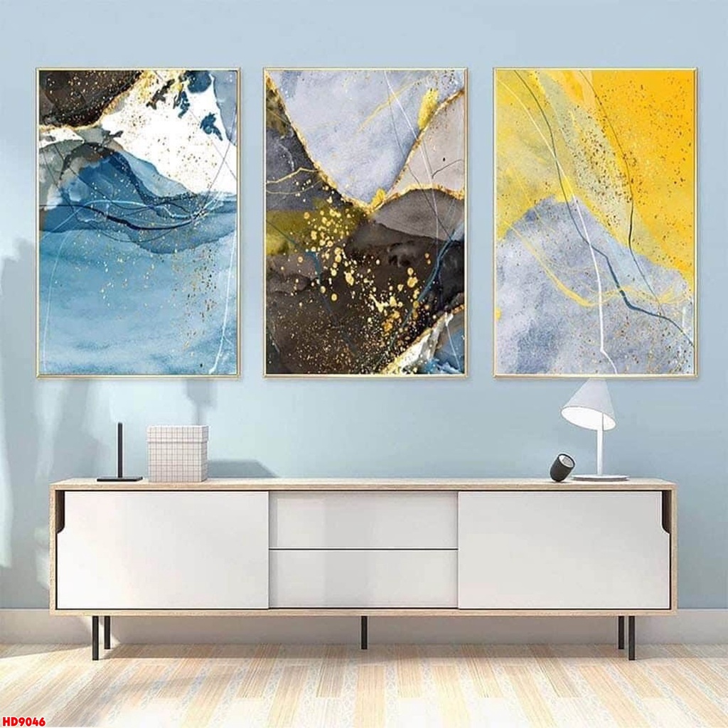 Tranh trừu tượng có khung nổi, chất vải Canvas nhập khẩu cao cấp, phong cách hiện đại