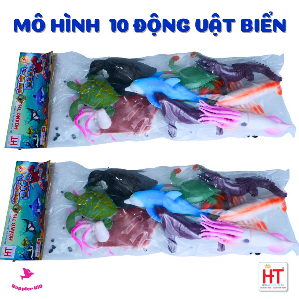 Đồ chơi mô hình 10 động vật biển Hoàng Thu toys HT7506, bóp kêu chút chít, phát triển khả năng nhận biết cho bé