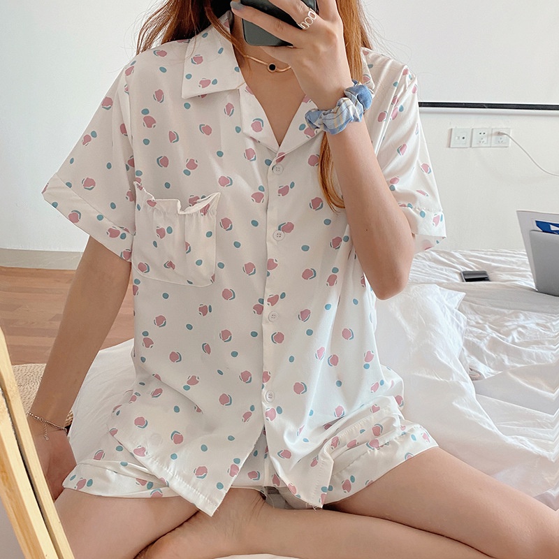 Đồ bộ nữ pijama mặc nhà thun sữa đẹp kiểu dáng cộc tay họa tiết siêu cute - CTN2