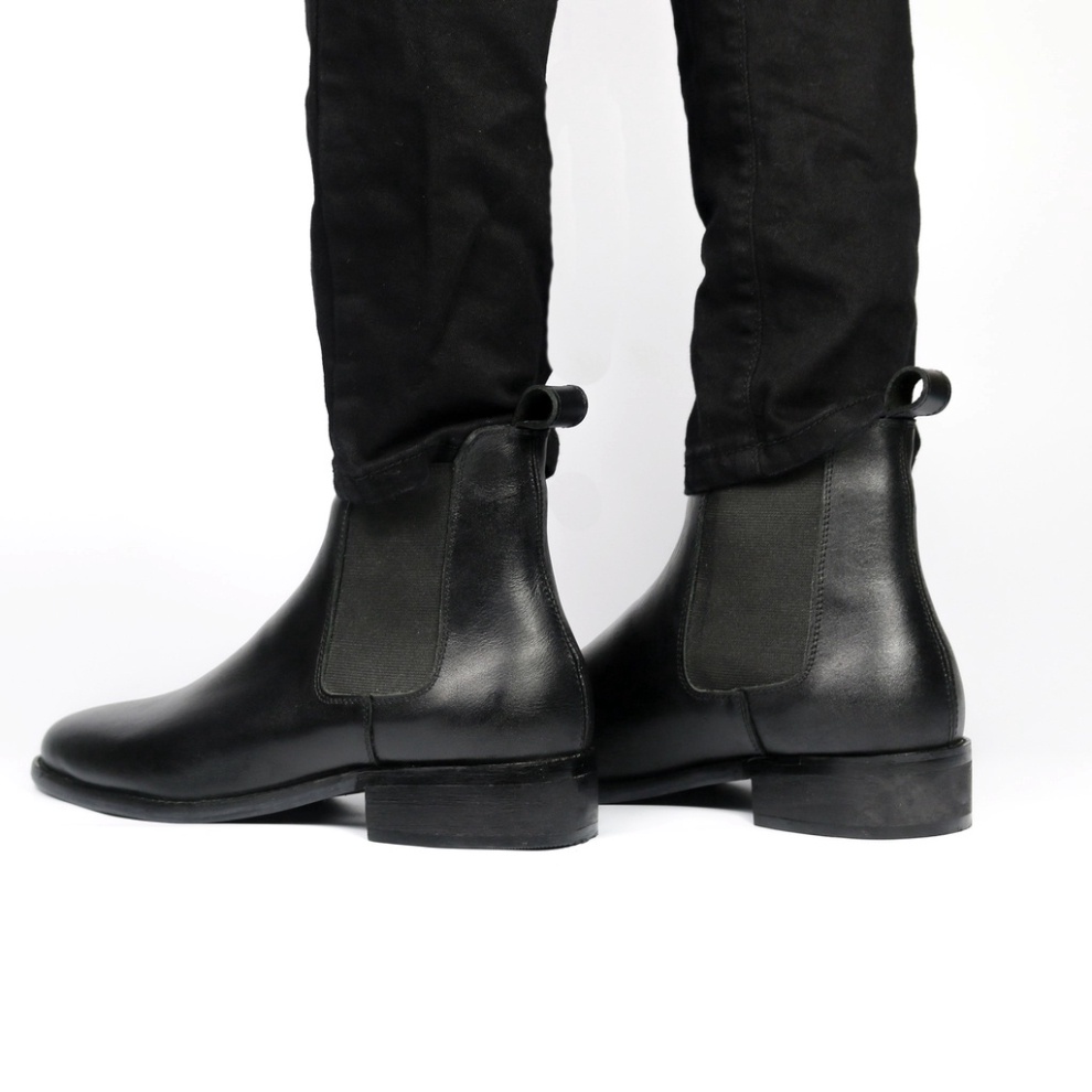 Chelsea Boots cao cổ thời trang nam chất liệu da bò giúp tăng 3.5cm chiều cao | BigBuy360 - bigbuy360.vn